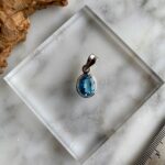 Facetted Blue Topaz Sterling Silver Pendant - Pendentif de Topaze Bleue Facettée en Argent Sterling