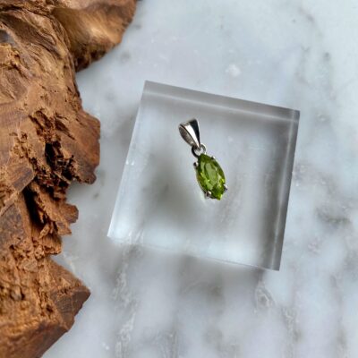 Facetted Peridot Sterling Silver Pendant