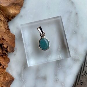 mini Aquamarine Sterling Silver Pendant