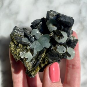 Prehnite Epidote Cluster from Mali - Macle de Préhnite et Épidote du Mali