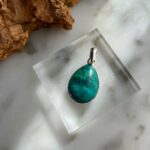 chrysocolla sterling silver pendant - pendentif de chrysocolle en argent sterling