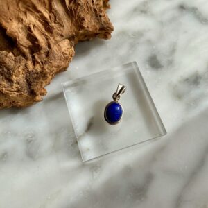 Dainty Mini Lapis Lazuli Sterling Silver Pendant - délicat petit pendentif de lapis lazuli en argent sterling