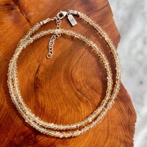 Facetted Citrine Gemstone Necklace - Collier de citrine facettée