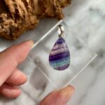 rainbow fluorite sterling silver pendant - pendentif de fluorite arc-en-ciel en argent sterling