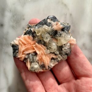 Cerussite Barite and Galena from Milbladen, Morocco - Cerussite Barite et Galène de Milbladen, Maroc