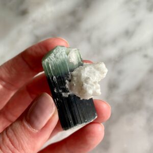 blue cap indicolite tourmaline with albite from pakistan
