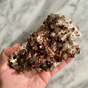 garnets and smoky quartz plate from china
