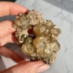 ring of calcite crystals on micro sphalerite from nanisivik mine