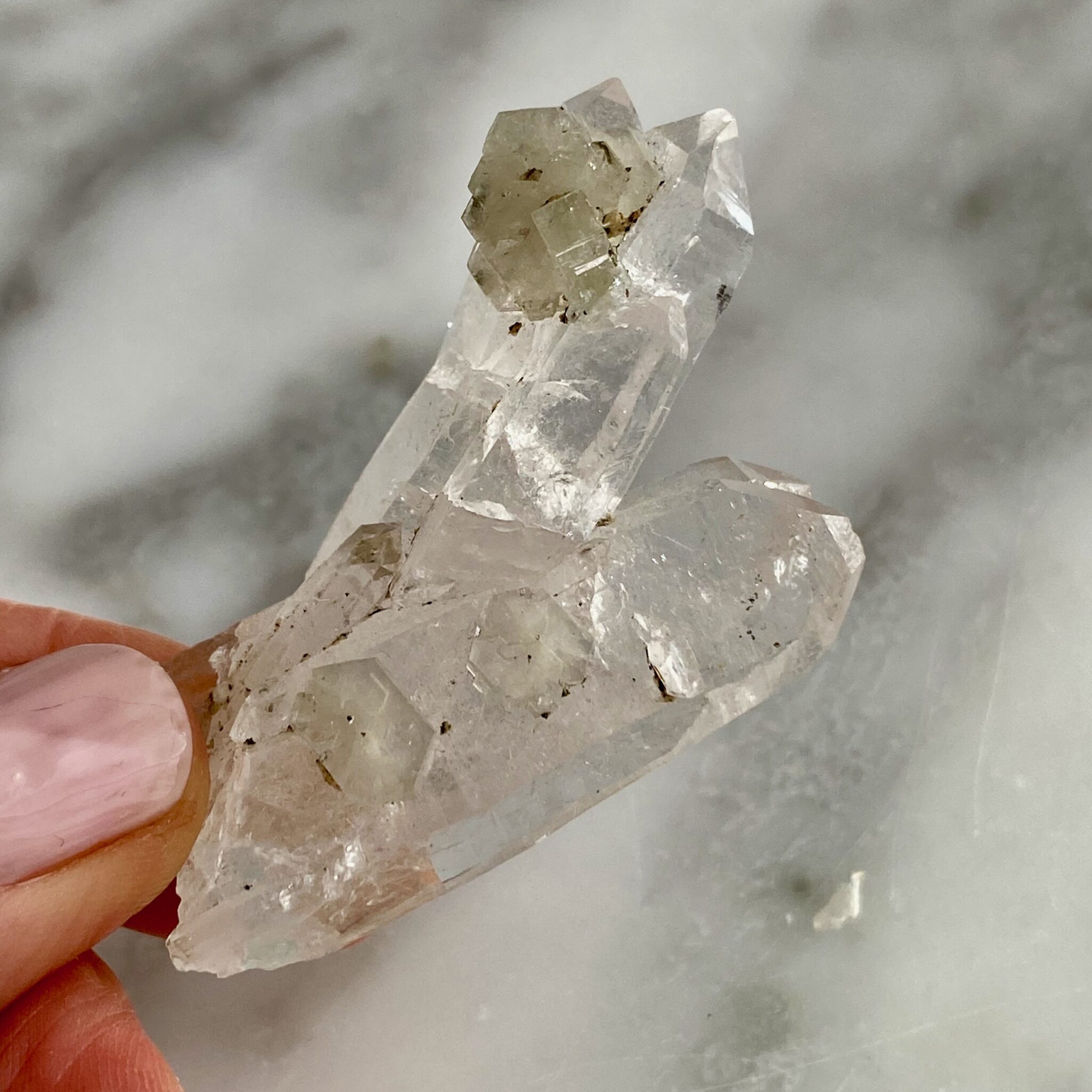 apatite on quartz from panasqueira