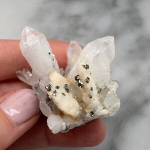 Cluster of Quartz Calcite Pyrite from the Ural Mountains