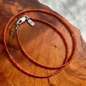 Facetted Carnelian Gemstone Necklace
