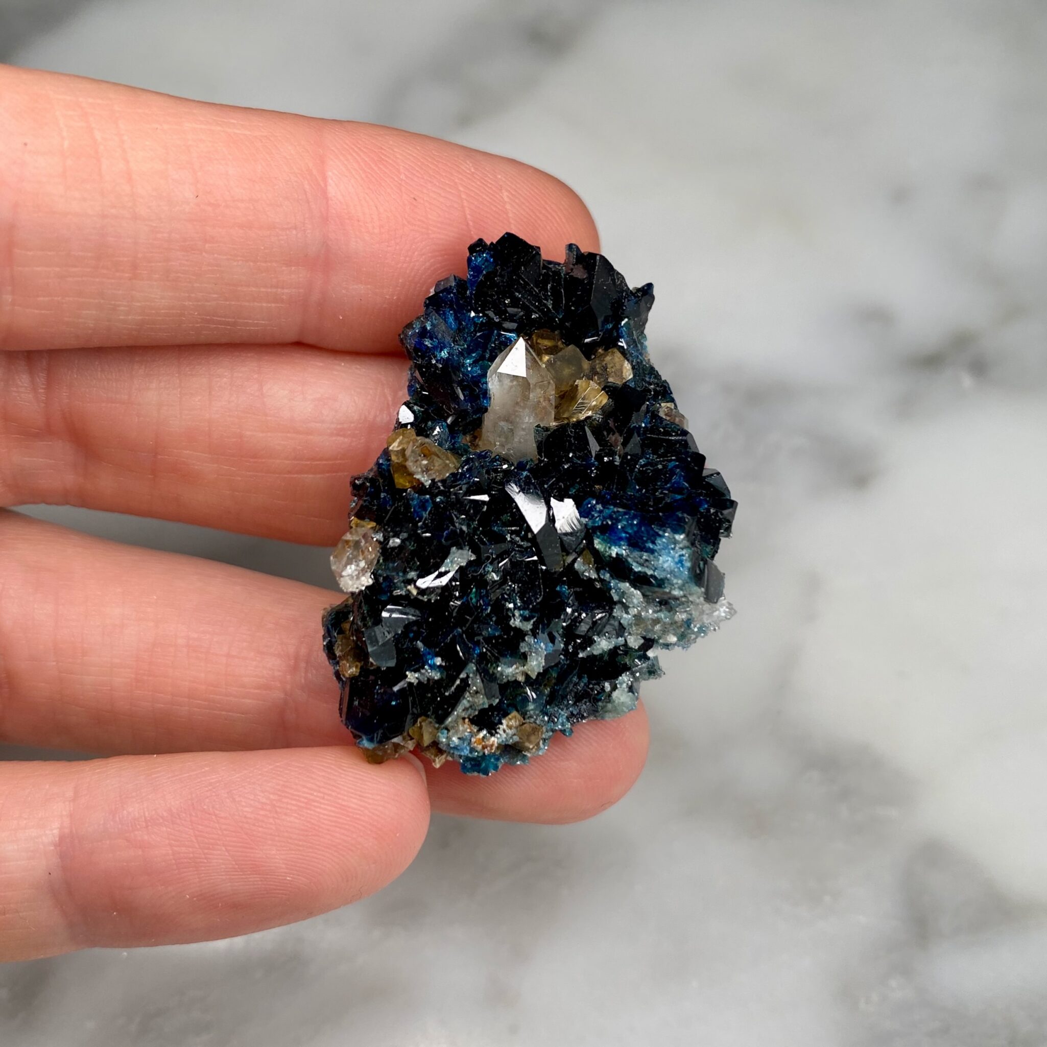 lazulite and quartz from rapid creek, yukon 4a