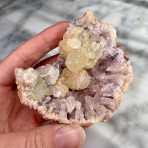 ink amethyst and calcite geode from patagonia 1a