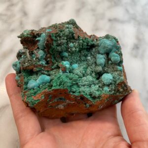 Rosasite, Conichalcite and Calcite from ojuela mine