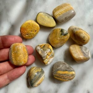 bumblebee jasper tumbled pocket stone
