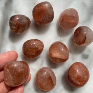 Fire Quartz Tumbled Pocket Stone (Hematoid Quartz)