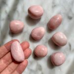 pink opal tumbled pocket stone