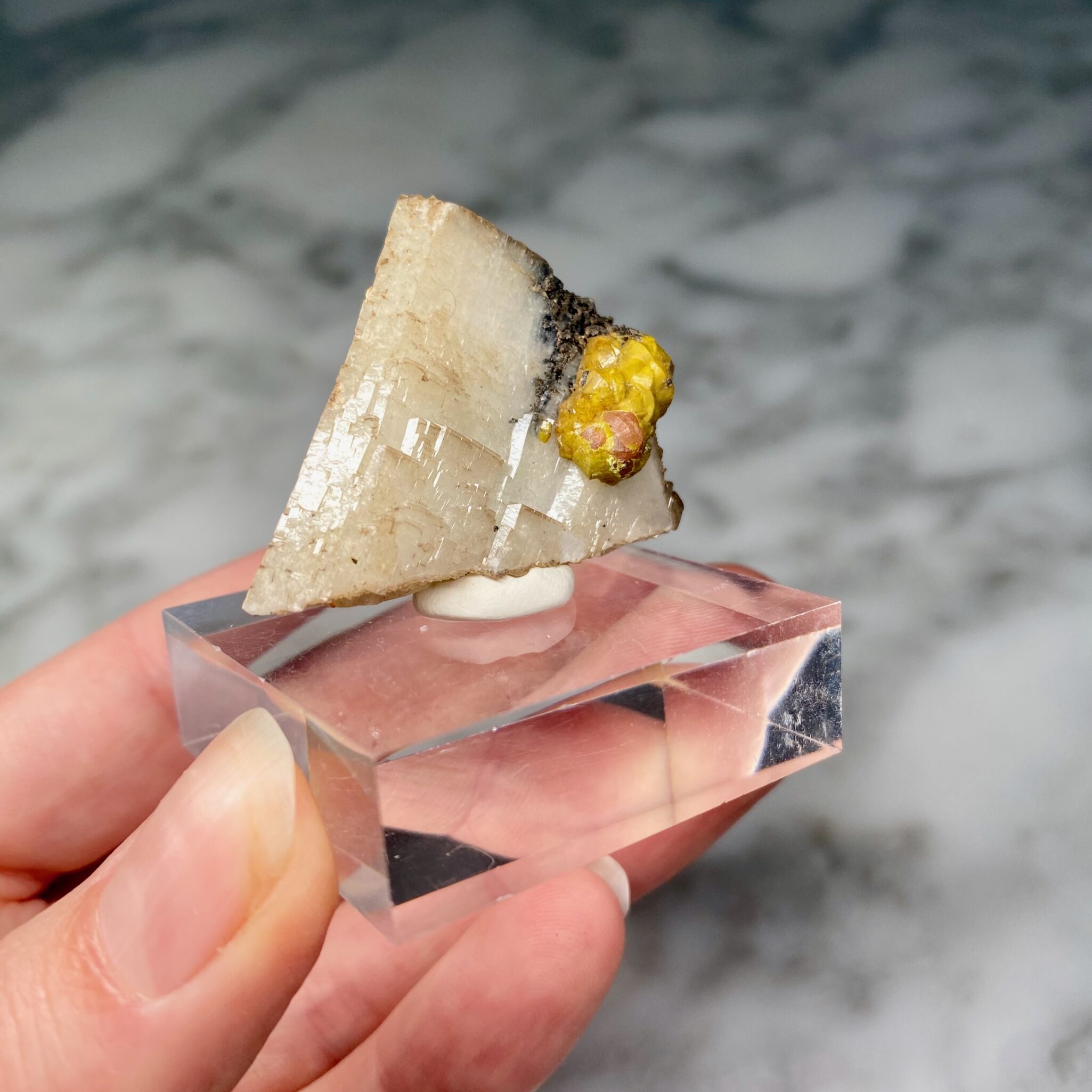 Campylite on Barite Crystal from Dry Jill Mine 1a