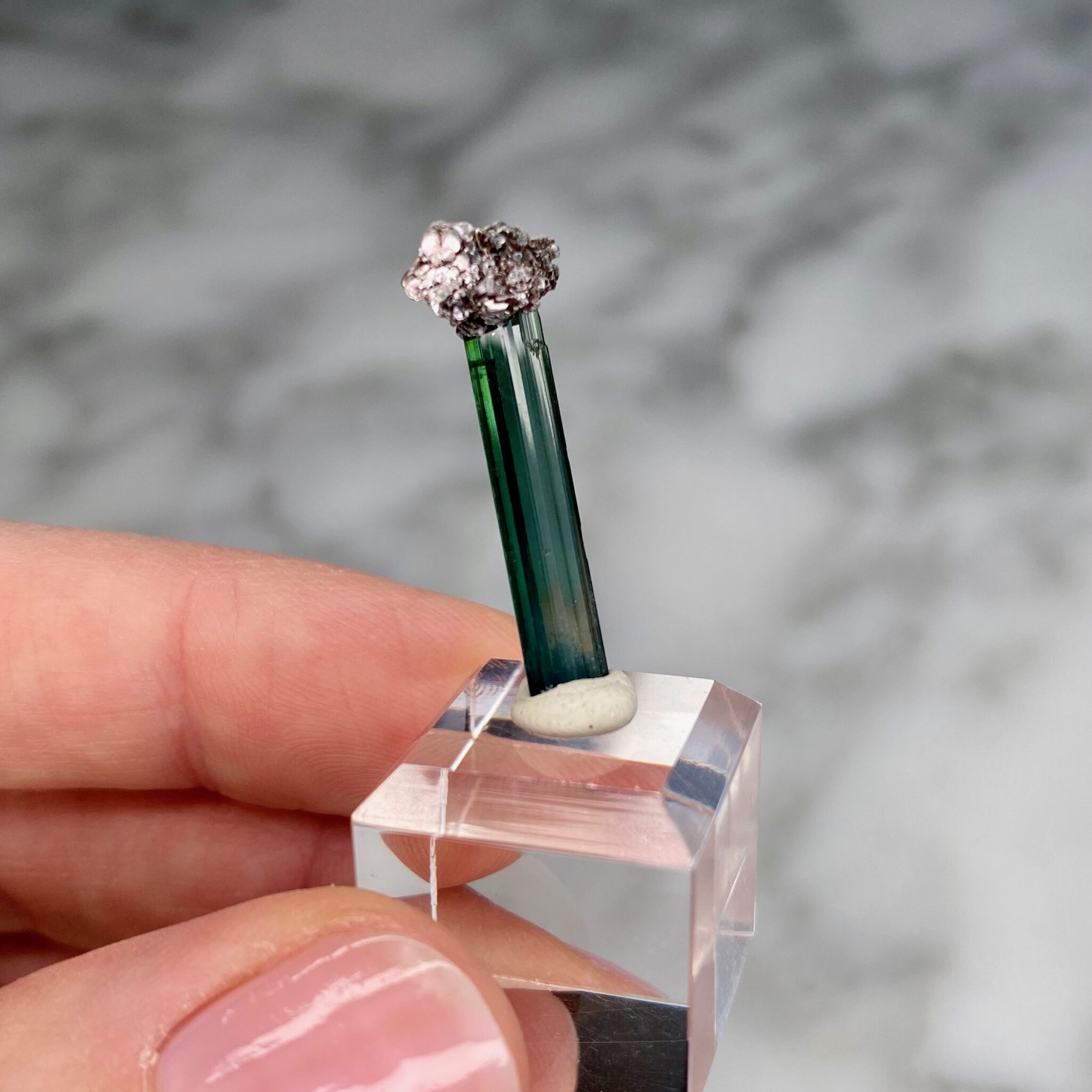 Blue-Green Elbaite Tourmaline and Muscovite from Sao Pedro mine