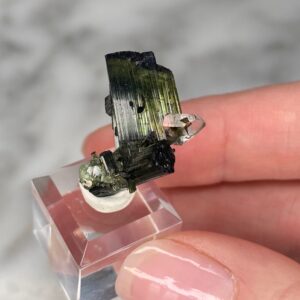 Green Tourmaline with Quartz from Aricanga Mine 1a
