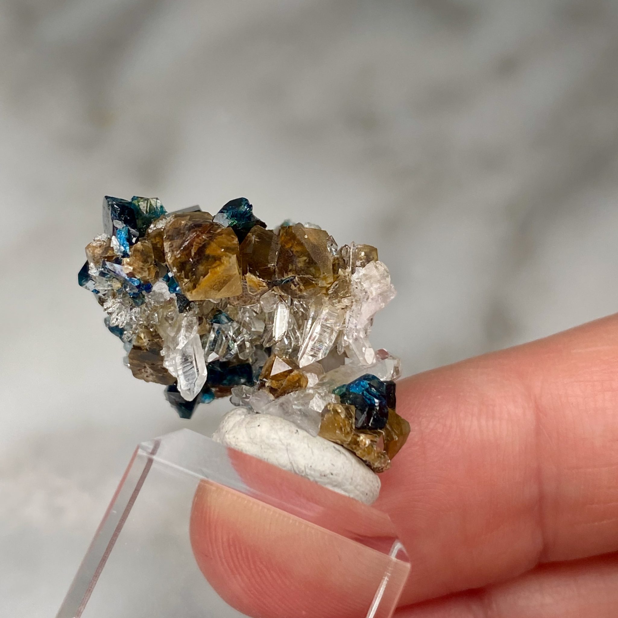 Lazulite Siderite and Quartz cluster from Rapid Creek, Yukon, Canada - Image 4