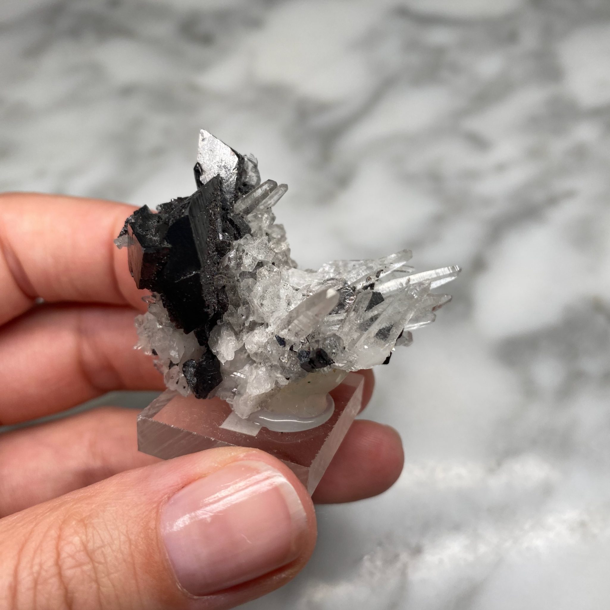 Quartz and Hubnerite from Pasto Bueno, Peru - Image 2