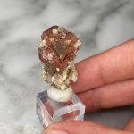 rhodochrosite on albite from mont saint hilaire 1a